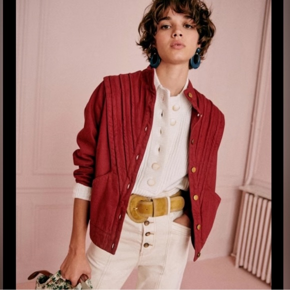 GUC Sézane Aaron Moto Denim Jacket, Size XS / 34 / 2 - Picture 1 of 4